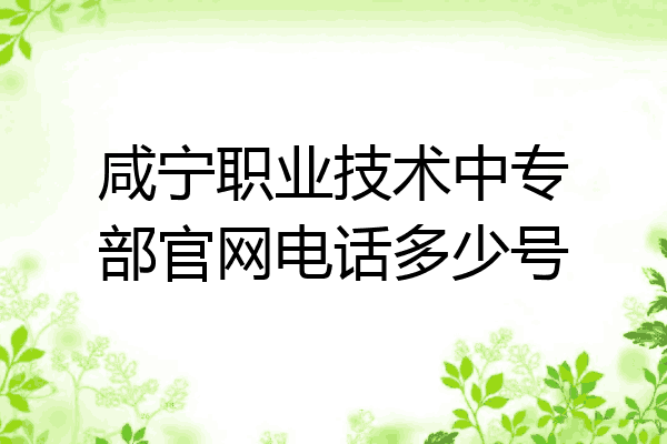 咸宁职业技术中专部官网电话多少号
