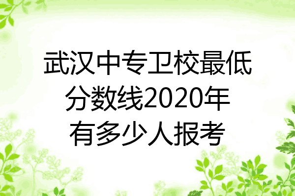 武汉中专卫校最低分数线2020年有多少人报考