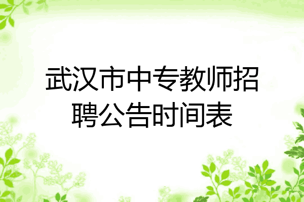 武汉市中专教师招聘公告时间表