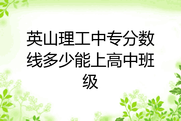 英山理工中专分数线多少能上高中班级