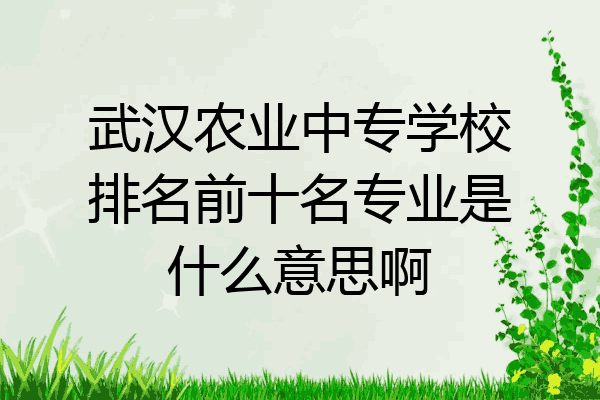 武汉农业中专学校排名前十名专业是什么意思啊