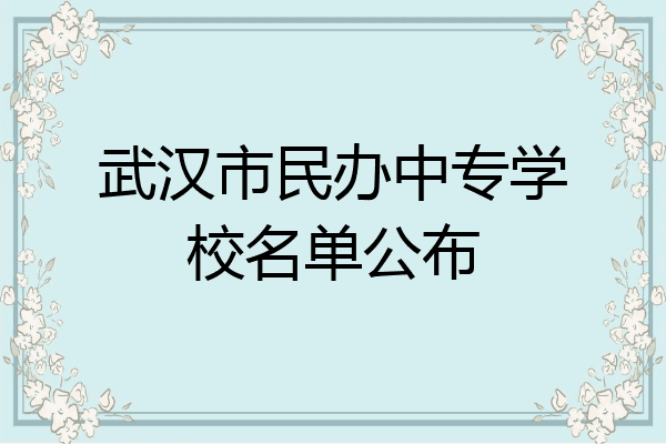 武汉市民办中专学校名单公布