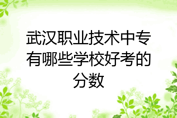 武汉职业技术中专有哪些学校好考的分数