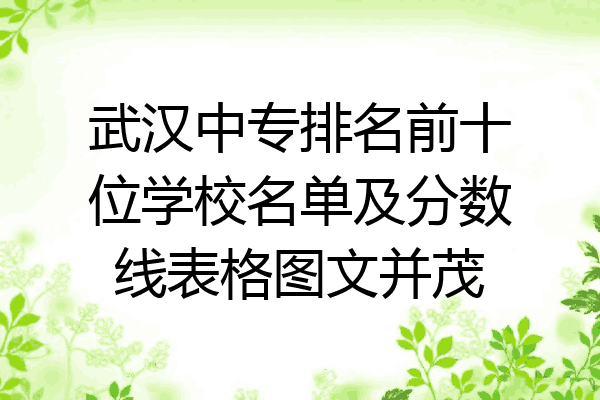 武汉中专排名前十位学校名单及分数线表格图文并茂