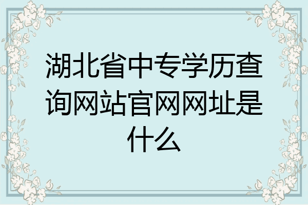 湖北省中专学历查询网站官网网址是什么