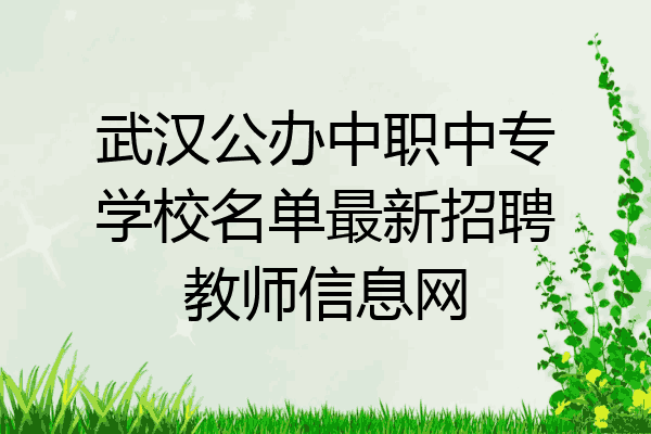 武汉公办中职中专学校名单最新招聘教师信息网
