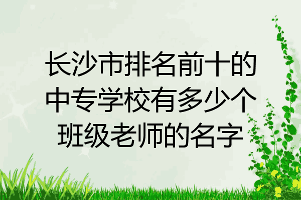 长沙市排名前十的中专学校有多少个班级老师的名字