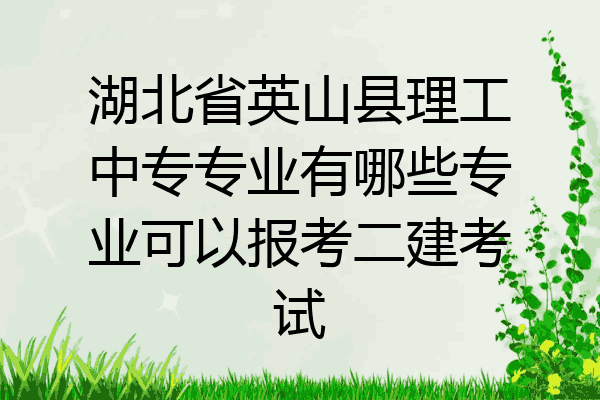 湖北省英山县理工中专专业有哪些专业可以报考二建考试