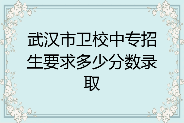 武汉市卫校中专招生要求多少分数录取