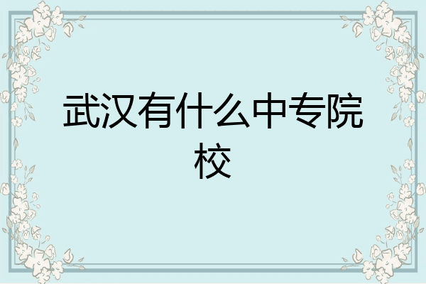 武汉有什么中专院校