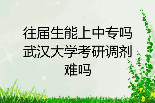 往届生能上中专吗武汉大学考研调剂难吗