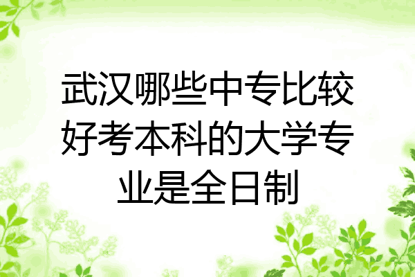 武汉哪些中专比较好考本科的大学专业是全日制