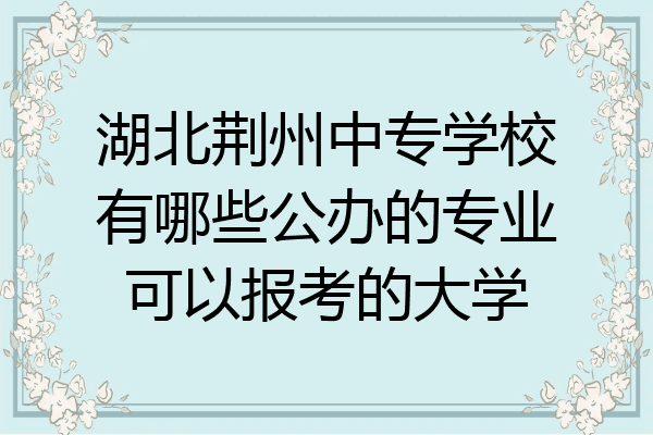 湖北荆州中专学校有哪些公办的专业可以报考的大学