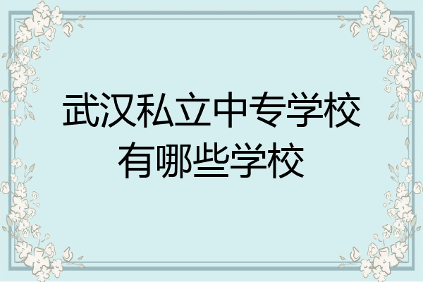 武汉私立中专学校有哪些学校
