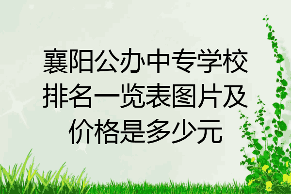 襄阳公办中专学校排名一览表图片及价格是多少元