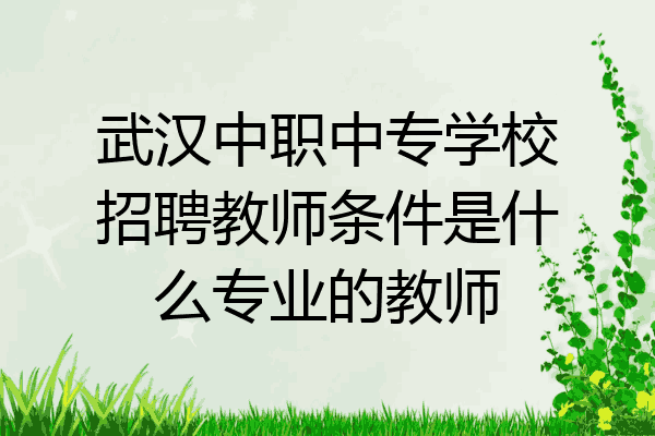 武汉中职中专学校招聘教师条件是什么专业的教师