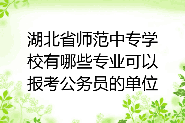 湖北省师范中专学校有哪些专业可以报考公务员的单位