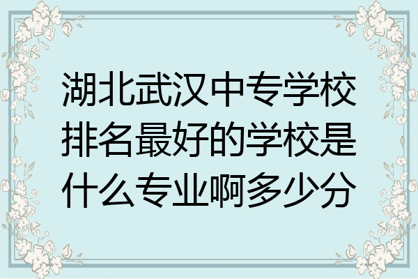 湖北武汉中专学校排名最好的学校是什么专业啊多少分