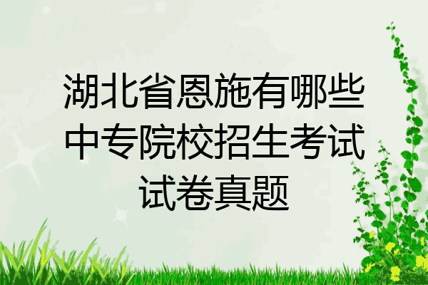 湖北省恩施有哪些中专院校招生考试试卷真题