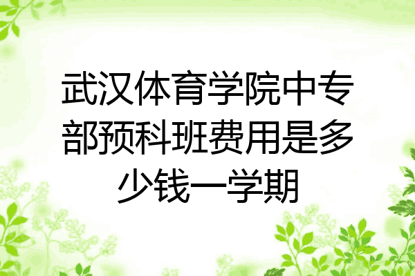 武汉体育学院中专部预科班费用是多少钱一学期