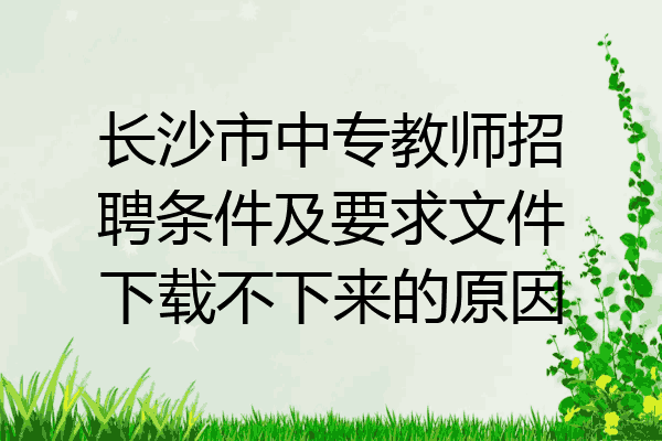 长沙市中专教师招聘条件及要求文件下载不下来的原因