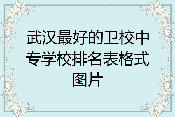 武汉最好的卫校中专学校排名表格式图片
