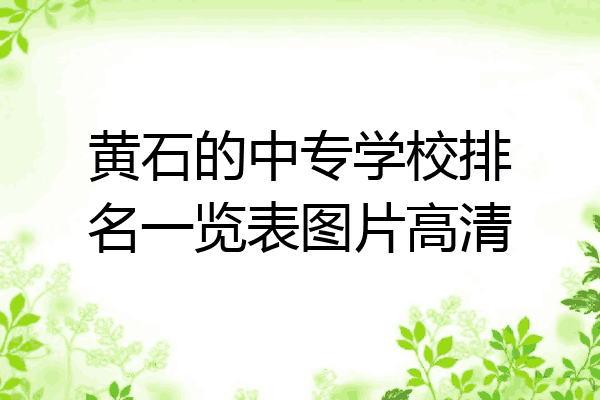黄石的中专学校排名一览表图片高清