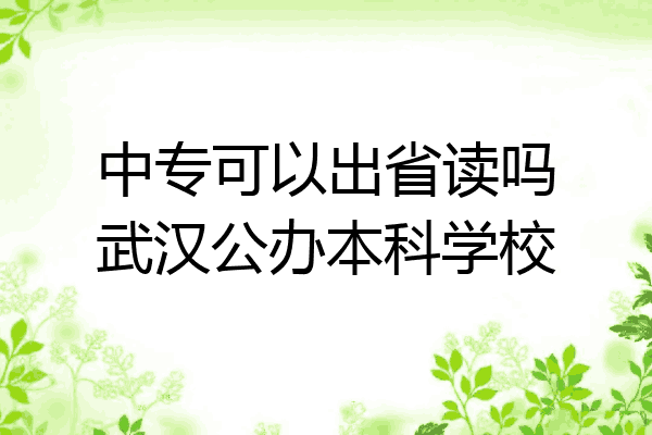 中专可以出省读吗武汉公办本科学校