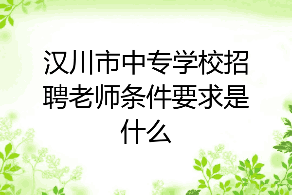 汉川市中专学校招聘老师条件要求是什么