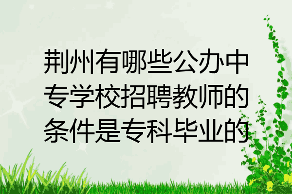 荆州有哪些公办中专学校招聘教师的条件是专科毕业的