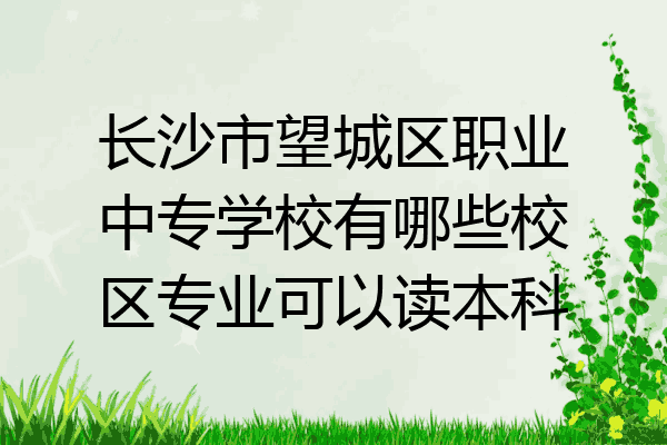 长沙市望城区职业中专学校有哪些校区专业可以读本科