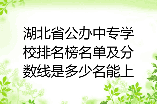 湖北省公办中专学校排名榜名单及分数线是多少名能上