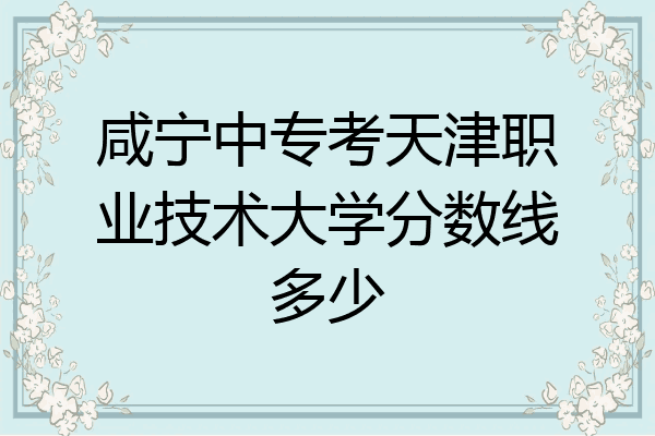 咸宁中专考天津职业技术大学分数线多少