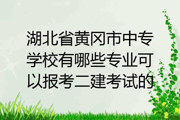 湖北省黄冈市中专学校有哪些专业可以报考二建考试的