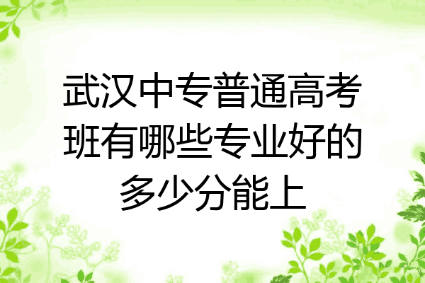 武汉中专普通高考班有哪些专业好的多少分能上