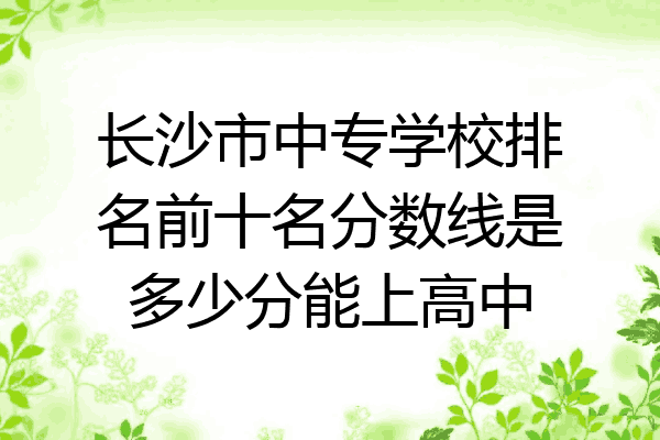 长沙市中专学校排名前十名分数线是多少分能上高中