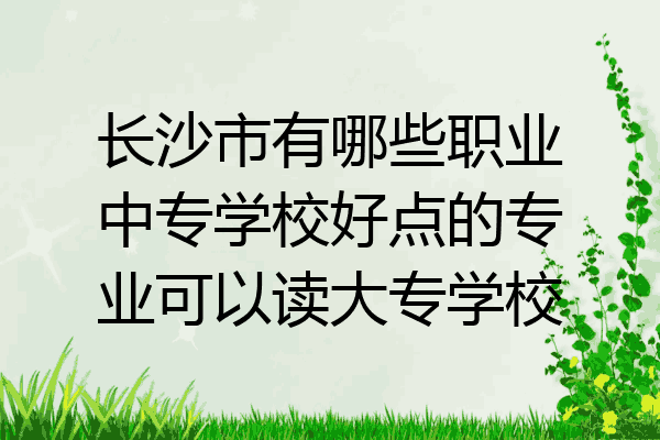 长沙市有哪些职业中专学校好点的专业可以读大专学校
