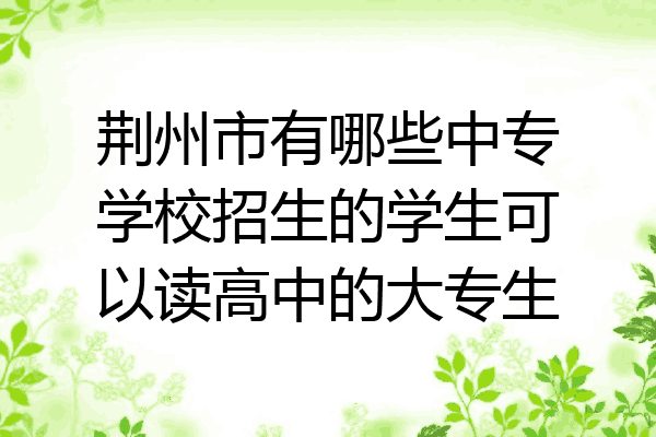 荆州市有哪些中专学校招生的学生可以读高中的大专生