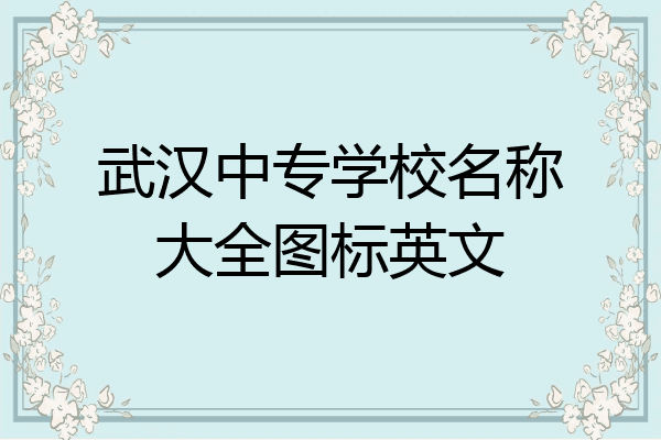 武汉中专学校名称大全图标英文