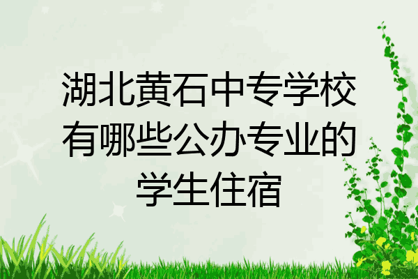 湖北黄石中专学校有哪些公办专业的学生住宿