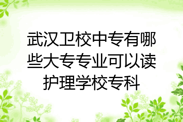武汉卫校中专有哪些大专专业可以读护理学校专科