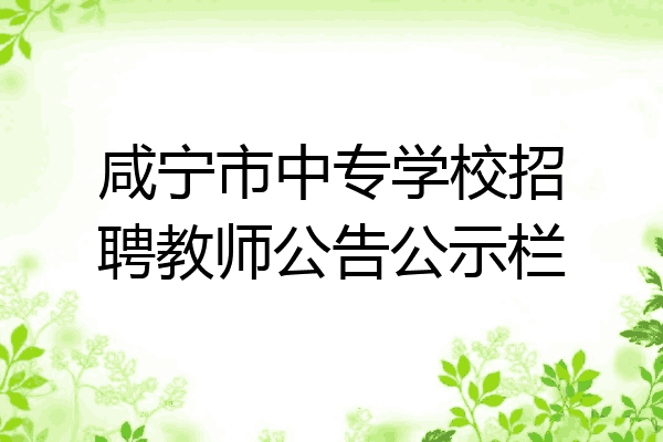 咸宁市中专学校招聘教师公告公示栏