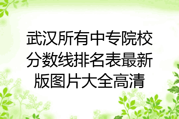 武汉所有中专院校分数线排名表最新版图片大全高清