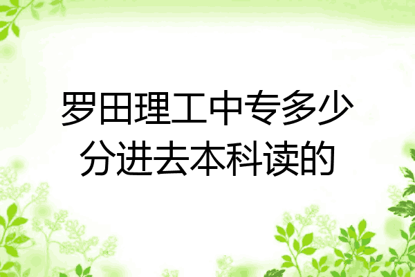 罗田理工中专多少分进去本科读的