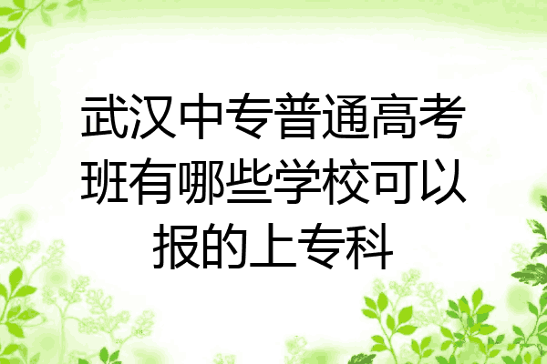 武汉中专普通高考班有哪些学校可以报的上专科