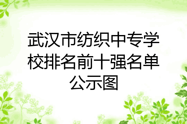 武汉市纺织中专学校排名前十强名单公示图