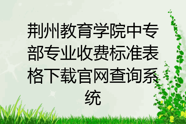 荆州教育学院中专部专业收费标准表格下载官网查询系统