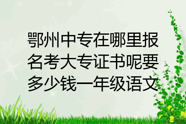 鄂州中专在哪里报名考大专证书呢要多少钱一年级语文