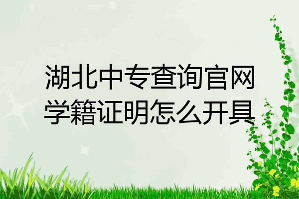 湖北中专查询官网学籍证明怎么开具
