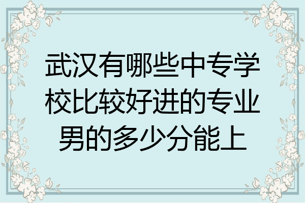 武汉有哪些中专学校比较好进的专业男的多少分能上